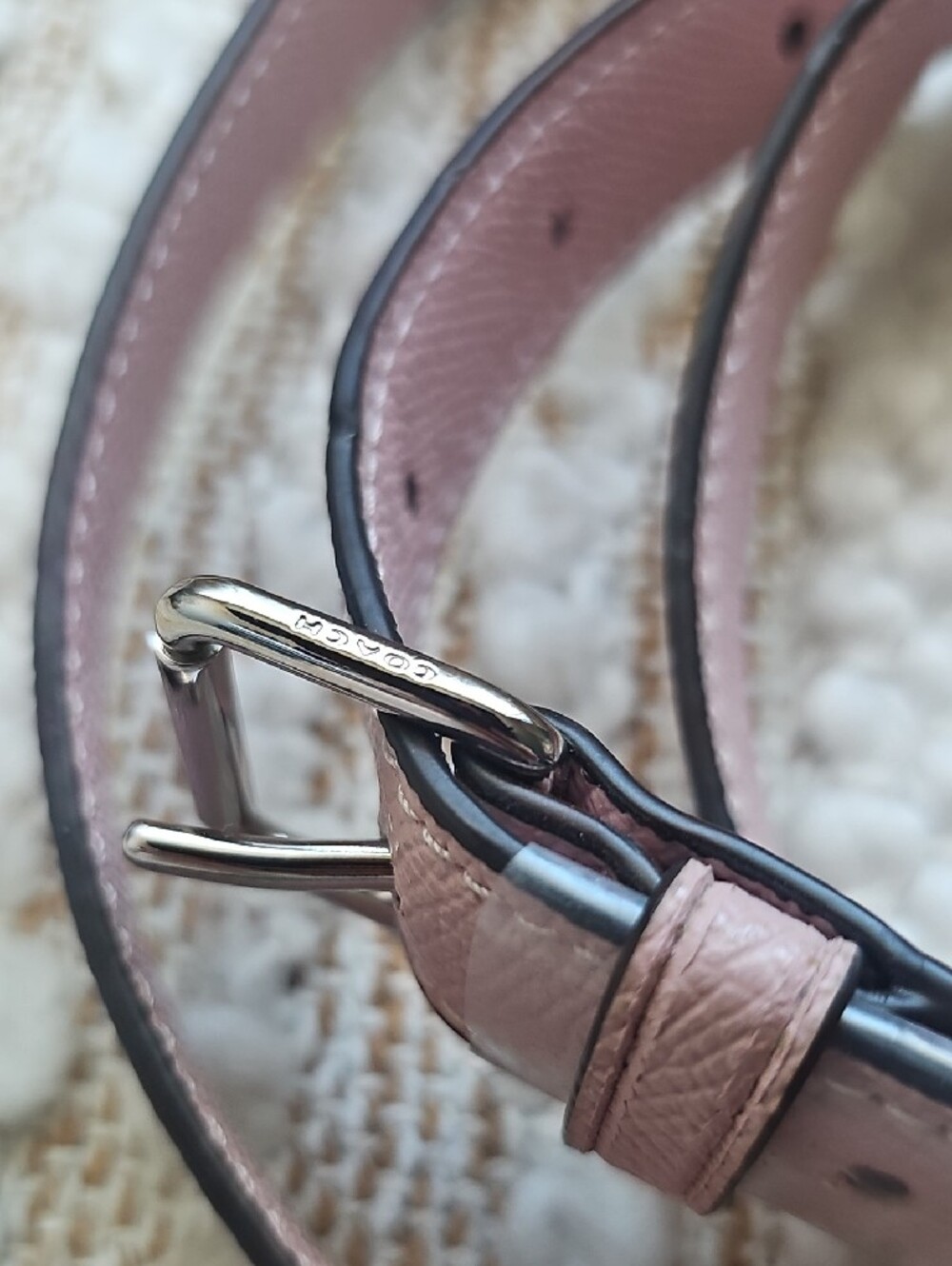 Coach Blush Pink Replacement Leather Strap with Silver Hardware - Picture 2 of 8